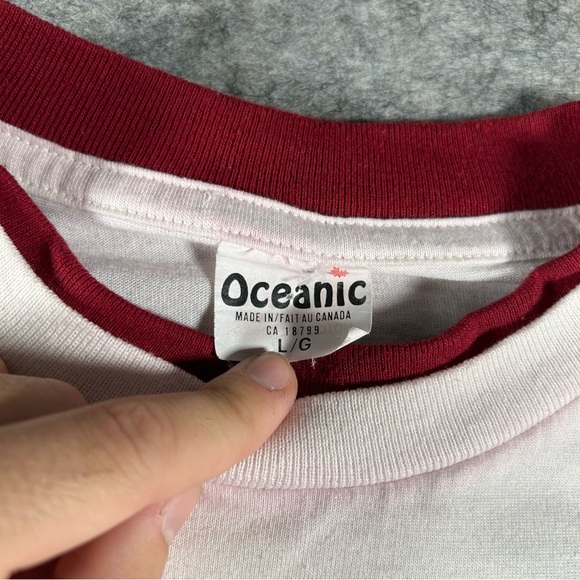 Vintage Hole Shirt Mens Large White Red 90s Courtney‎ Love Nirvana Logo Canadian - Picture 4 of 9